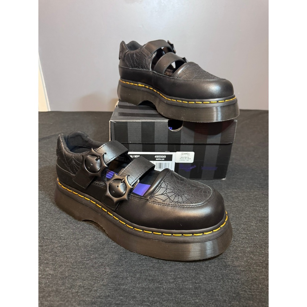 Dr. Martens x Wednesday Buzz MJ Mary Jane Platform Black Leather Shoes 41855001